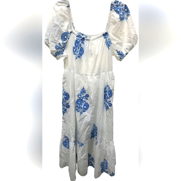 NWT J CREW Square Neck Off Shoulder Midi Dress Size 12 - Picture 4 of 15